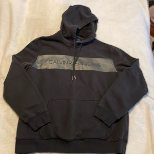 Black men’s Calvin Klein sweatshirt, size large, worn but still in great shape